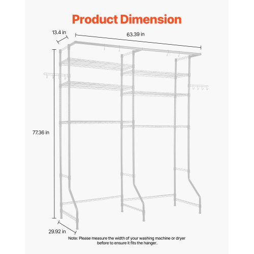 Over Washer and Dryer Storage Shelves 6 Tiers Laundry Room Drying Rack