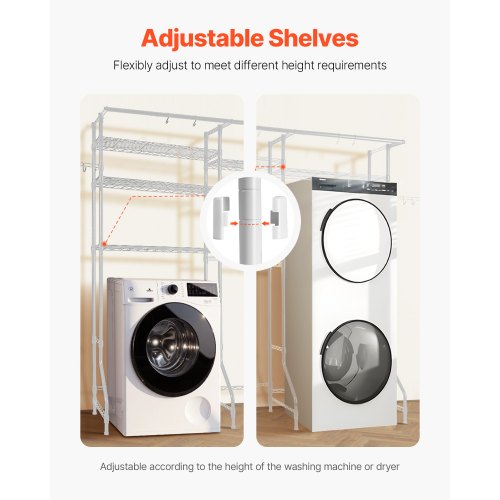 Over Washer and Dryer Storage Shelves 6 Tiers Laundry Room Drying Rack