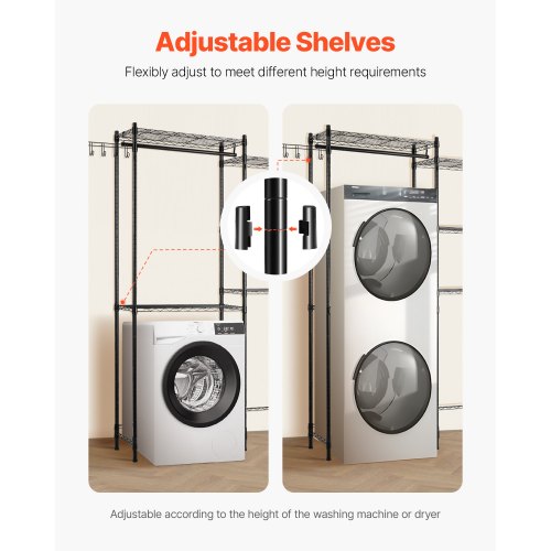 Over Washer and Dryer Storage Shelves 5 Tiers Laundry Room Drying Rack