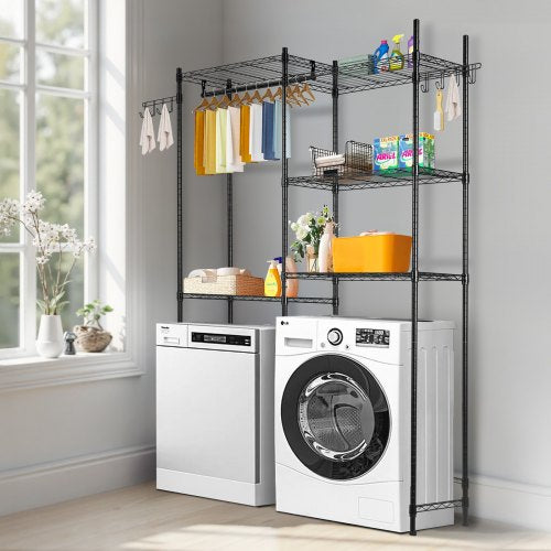 Over Washer and Dryer Storage Shelves 5 Tiers Laundry Room Drying Rack