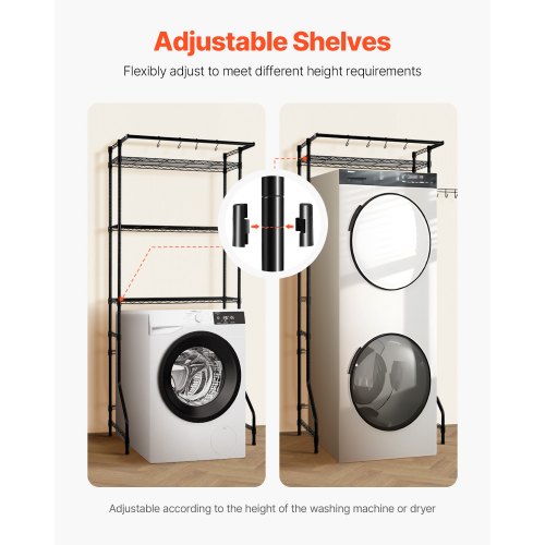 Over Washer and Dryer Storage Shelf 3 Tiers Laundry Room Drying Rack