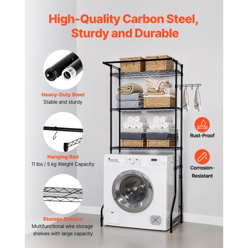 Over Washer and Dryer Storage Shelf 3 Tiers Laundry Room Drying Rack