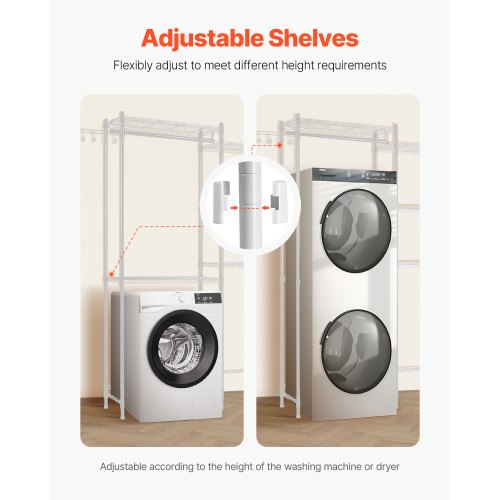Over Washer and Dryer Storage Shelves 5 Tiers Laundry Room Drying Rack