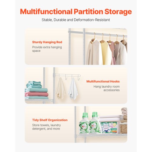Over Washer and Dryer Storage Shelves 5 Tiers Laundry Room Drying Rack