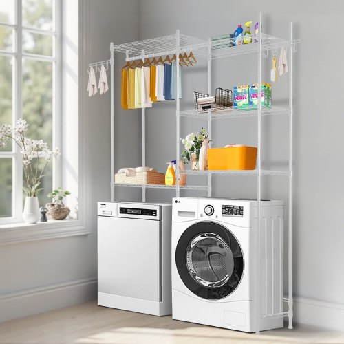 Over Washer and Dryer Storage Shelves 5 Tiers Laundry Room Drying Rack