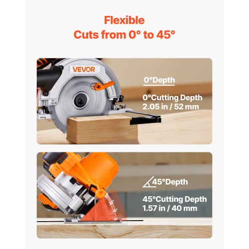Cordless Circular Saw 612 inch Blade 4700 RPM Speed45 Degree Bevel