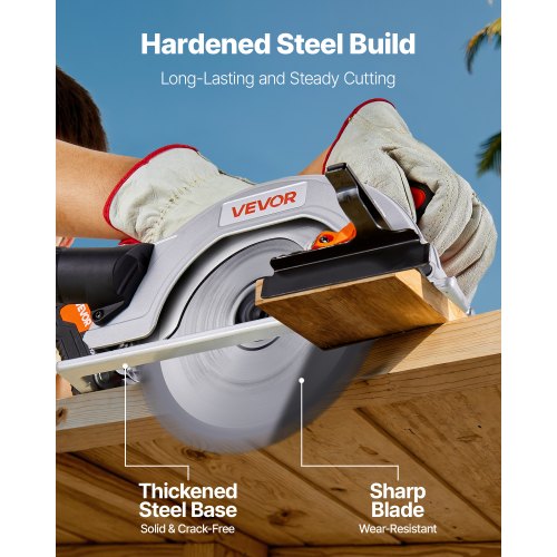 Cordless Circular Saw 612 inch Blade 4700 RPM Speed45 Degree Bevel