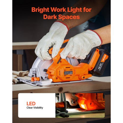 Cordless Circular Saw 714 inch Blade 5000 RPM Speed45 Degree Bevel