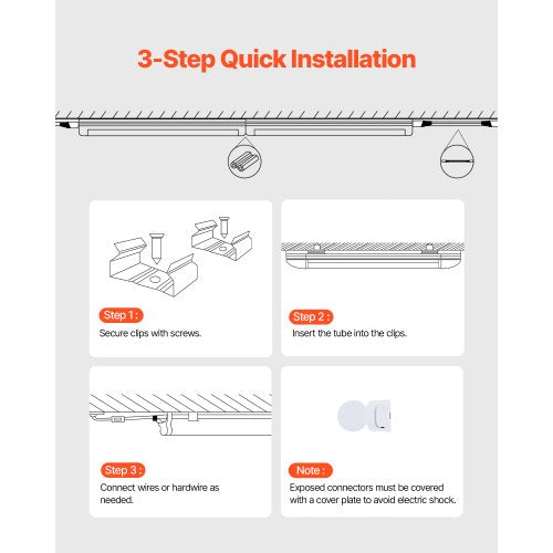 LED Shop Light 6 Pack T5 Integrated Single Fixture 4FT 2200lm 6500K