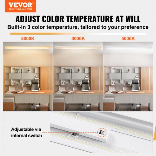 4FT LED Wraparound Light 50W 5500LM Flush Mount LED Shop Light