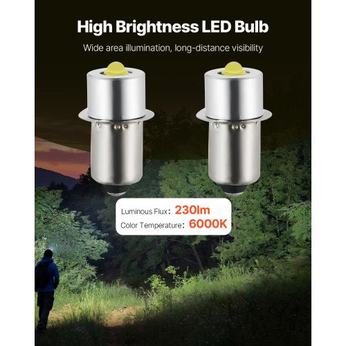 LED Flashlight Bulbs P135S 412 Volt 230LM Flashlight Conversion