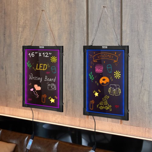 LED Message Writing Board 16x12 Illuminated Erasable Lighted Chalkboard