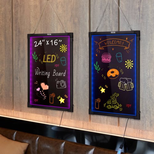 LED Message Writing Board 24x16 Illuminated Erasable Lighted Chalkboard