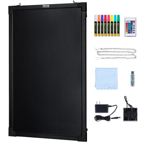 LED Message Writing Board 24x16 Illuminated Erasable Lighted Chalkboard