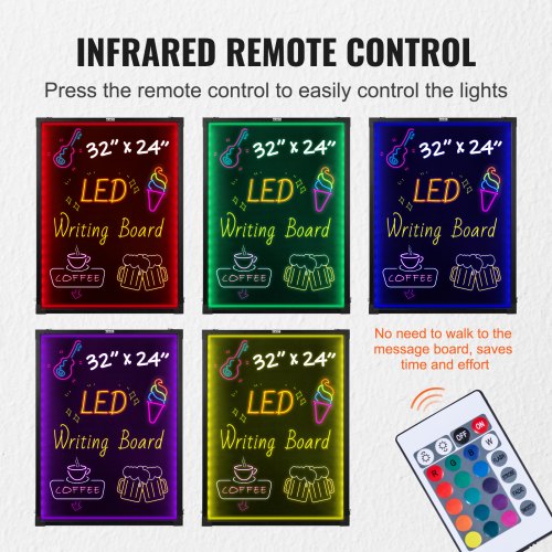 LED Message Writing Board 32x24 Illuminated Erasable Lighted Chalkboard