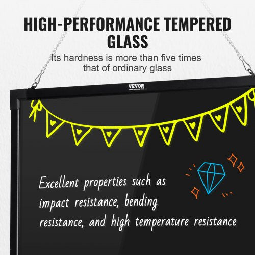 LED Message Writing Board 32x24 Illuminated Erasable Lighted Chalkboard