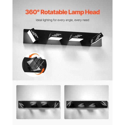 4Light LED Modern Vanity Light Fixtures 2559Inch Black Finish Bathroom