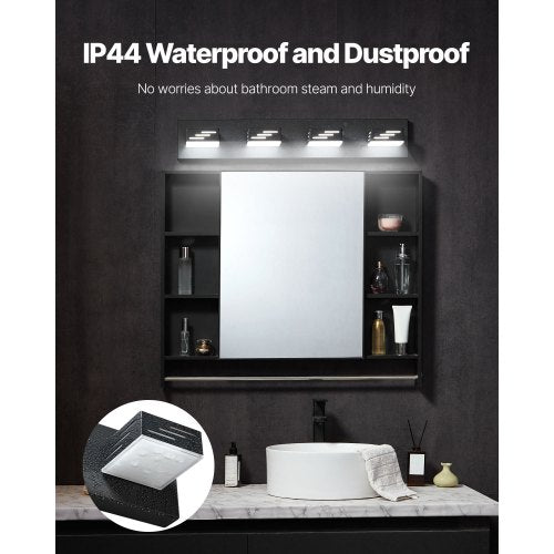 4Light LED Modern Vanity Light Fixtures 2559Inch Black Finish Bathroom