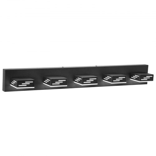 5Light LED Modern Vanity Light Fixtures 3346Inch Black Finish Bathroom