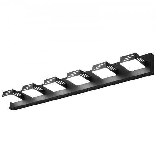 6Light LED Modern Vanity Light Fixtures 4035Inch Black Finish Bathroom