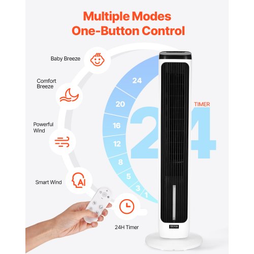 Tower Fan 233fts Velocity Quiet Floor Fan 70° Oscillating Fans for Indoors