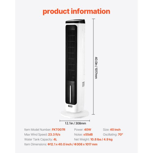 Tower Fan 233fts Velocity Quiet Floor Fan 70° Oscillating Fans for Indoors