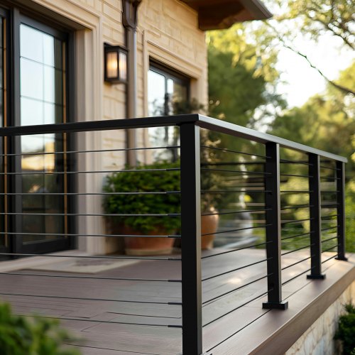 6.5 ft Stainless Steel Handrail Rectangular Top Stair Deck Hand Rail
