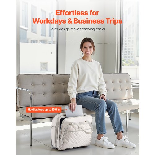 Rolling Laptop Bag Fits Up to 15.6 Inch Laptop Wheeled Briefcase Roller