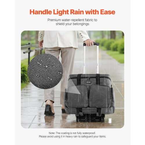 Rolling Laptop Bag Fits Up to 15.6 Inch Laptop Wheeled Briefcase Teacher