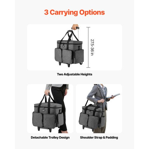 Rolling Laptop Bag Fits Up to 15.6 Inch Laptop Wheeled Briefcase Teacher