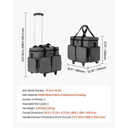Rolling Laptop Bag Fits Up to 15.6 Inch Laptop Wheeled Briefcase Teacher