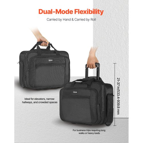 Rolling Laptop Bag Fits Up to 17.3 Inch Laptop Wheeled Briefcase Roller