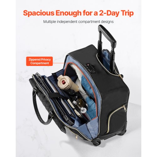 Rolling Laptop Bag Fits Up to 17.3 Inch Laptop Wheeled Briefcase Roller