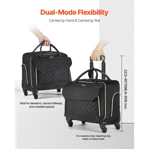 Rolling Laptop Bag Fits Up to 17.3 Inch Laptop Wheeled Briefcase Roller