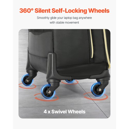 Rolling Laptop Bag Fits Up to 17.3 Inch Laptop Wheeled Briefcase Roller