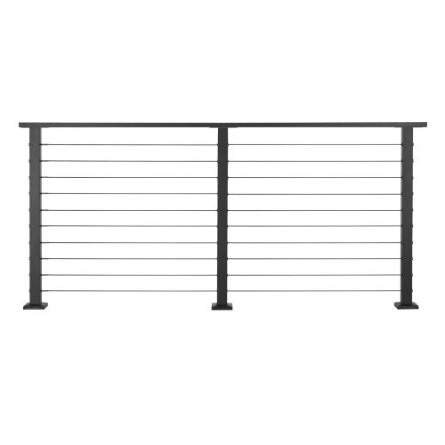 6.5 ft Complete Cable Railing Kit with Post 35 inch Tall Matte Black