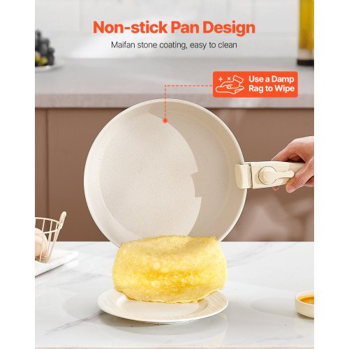 17 Piece Pots and Pans Set Nonstick Detachable Handle Cookware Space