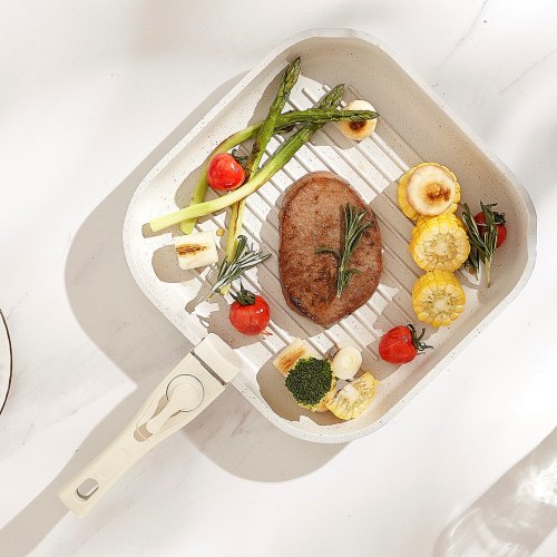 17 Piece Pots and Pans Set Nonstick Detachable Handle Cookware Space