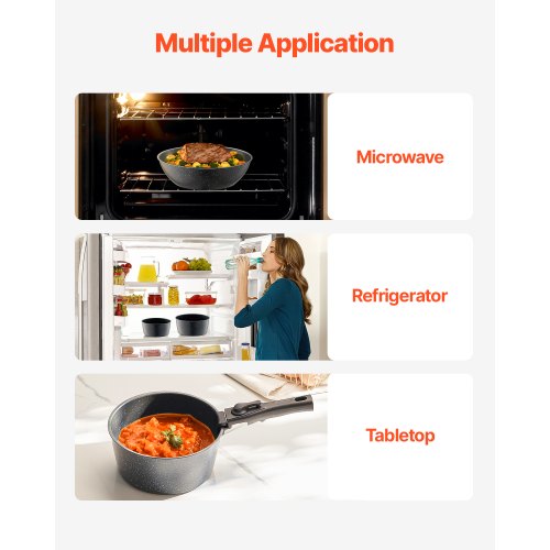 17 Piece Pots and Pans Set Granite Nonstick Detachable Handle Cookware