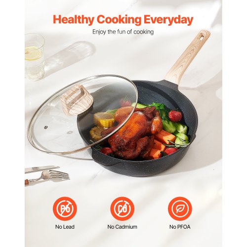 19 Piece Pots and Pans Set Granite Nonstick Cookware Set Induction