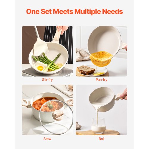 19 Piece Pots and Pans Set Nonstick Granite Cookware Set Induction