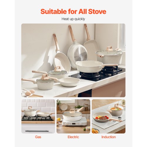 19 Piece Pots and Pans Set Nonstick Granite Cookware Set Induction