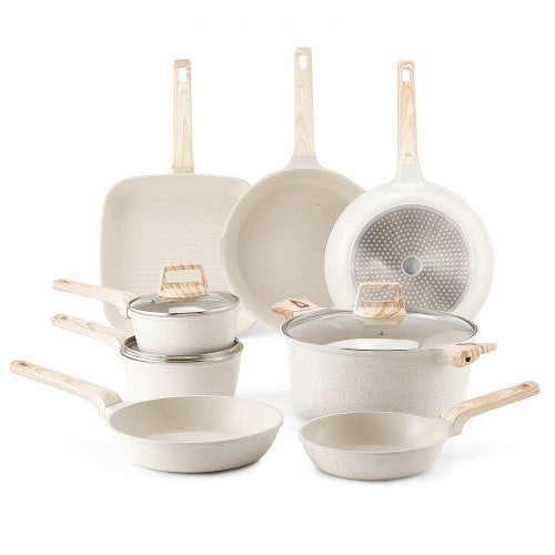 19 Piece Pots and Pans Set Nonstick Granite Cookware Set Induction