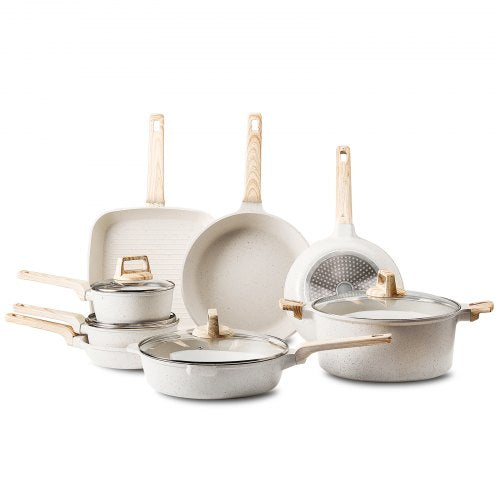 19 Piece Pots and Pans Set Nonstick Granite Cookware Set Induction