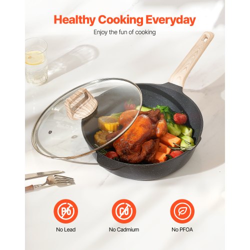 17 Piece Pots and Pans Set Nonstick Granite Cookware Set Induction