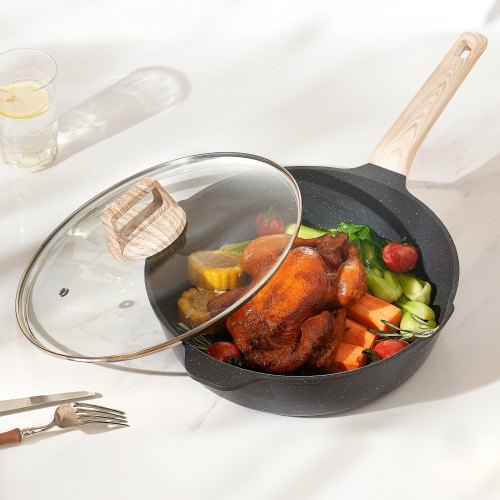 17 Piece Pots and Pans Set Nonstick Granite Cookware Set Induction