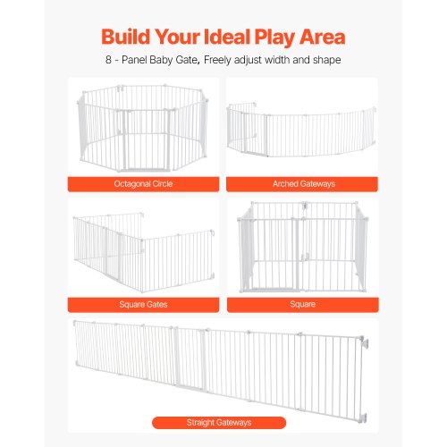 Baby Gate 192 Inches Extra Wide 28 Inches High 8Panel Foldable Dog Gate