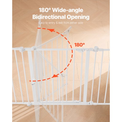 Baby Gate 192 Inches Extra Wide 28 Inches High 8Panel Foldable Dog Gate