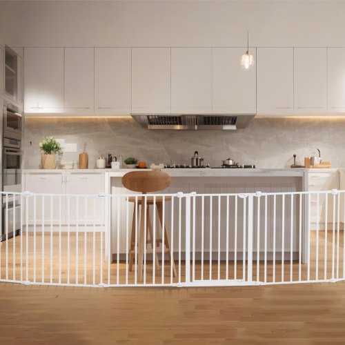 Baby Gate 192 Inches Extra Wide 28 Inches High 8Panel Foldable Dog Gate