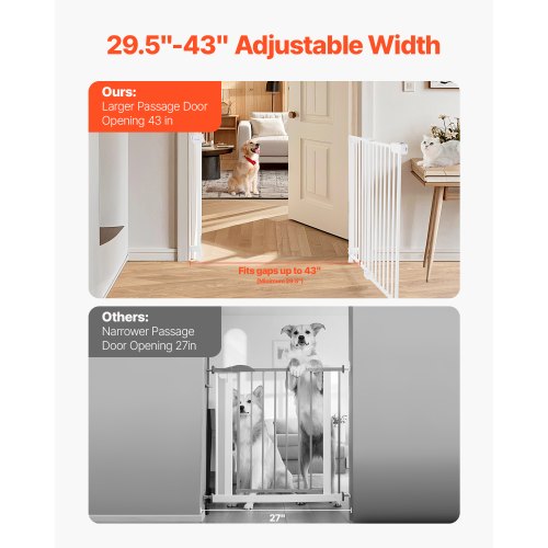 Baby Gate 29543 Inches Adjustable Width 28 Inches High Dog Gate No